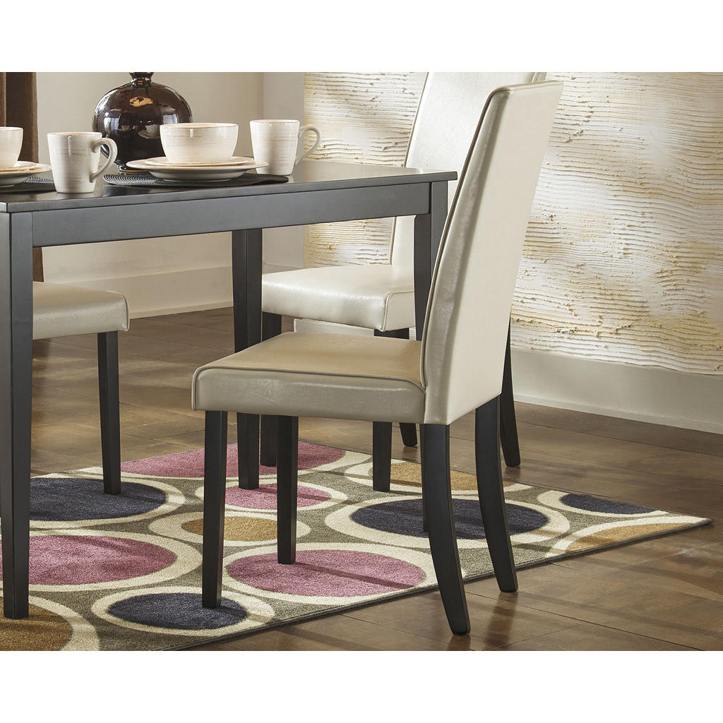 Kimonte Dining Chair — High-Back Parsons in Ivory Faux Leather Signature Design by Ashley® Dining Room Chairs