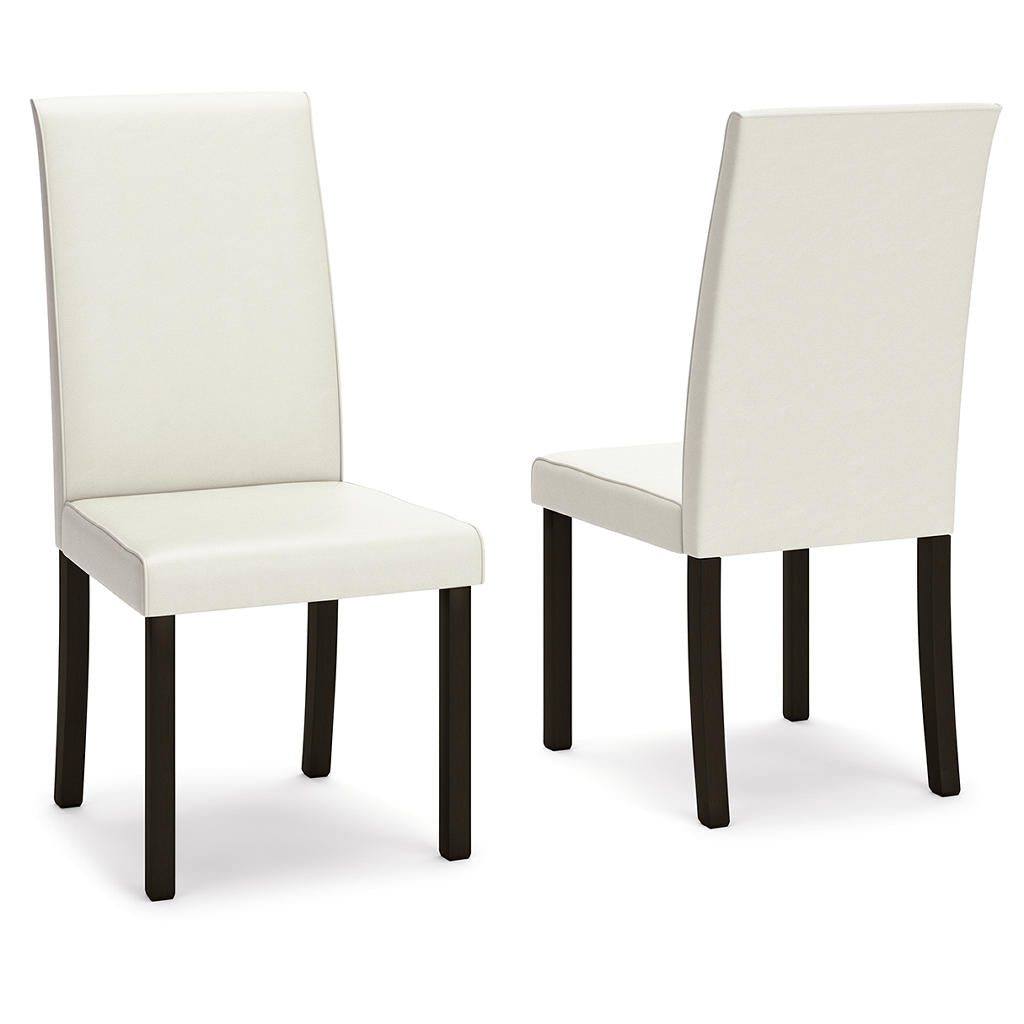 Kimonte Dining Chair — High-Back Parsons in Ivory Faux Leather Signature Design by Ashley® Dining Room Chairs