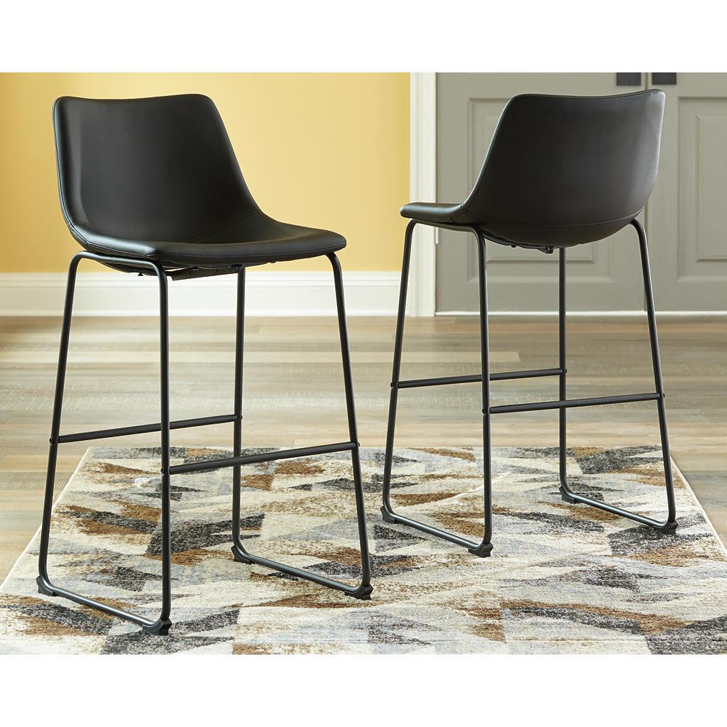 Centiar Pub Bar Stool Set of 2 — Black Signature Design by Ashley® Uncategorized