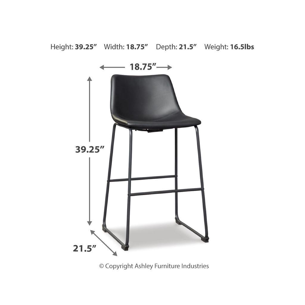 Centiar Pub Bar Stool Set of 2 — Black Signature Design by Ashley® Uncategorized