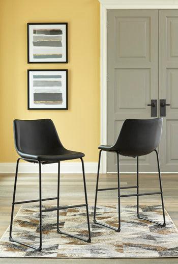 Centiar Pub Bar Stool Set of 2 — Black Signature Design by Ashley® Uncategorized