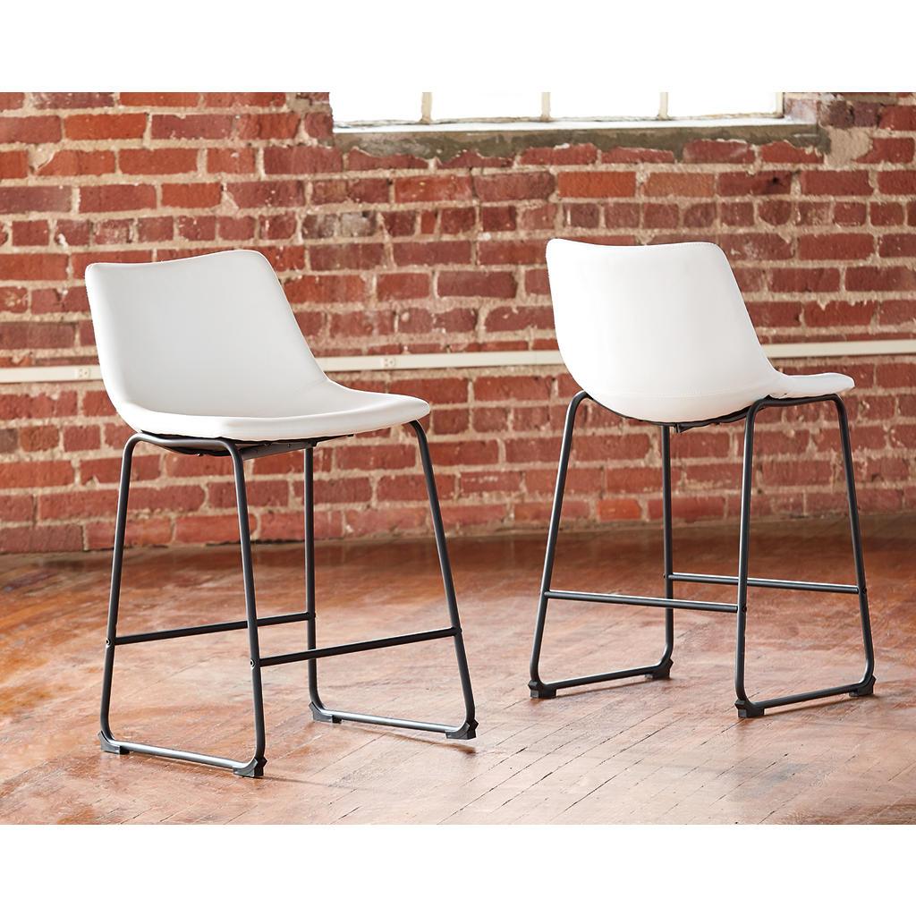 Centiar Counter Bar Stool Set of 2 — White Signature Design by Ashley® Uncategorized