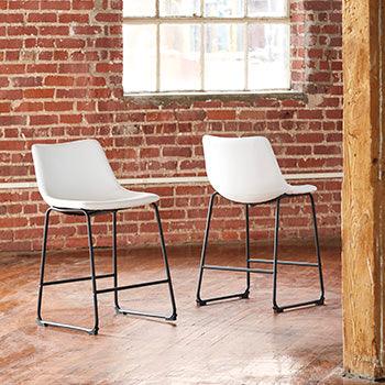 Centiar Counter Bar Stool Set of 2 — White Signature Design by Ashley® Uncategorized