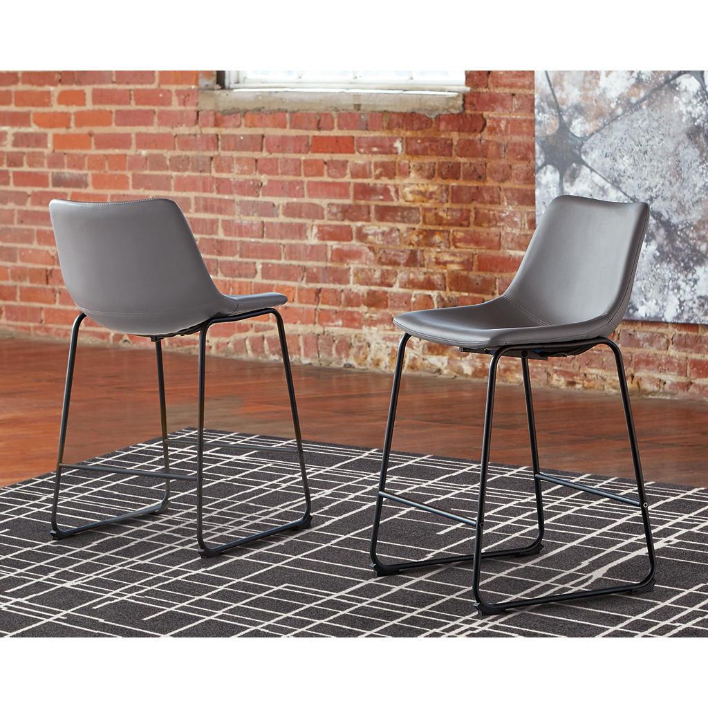 Centiar Counter Bar Stool Set of 2 — Gray Signature Design by Ashley® Uncategorized