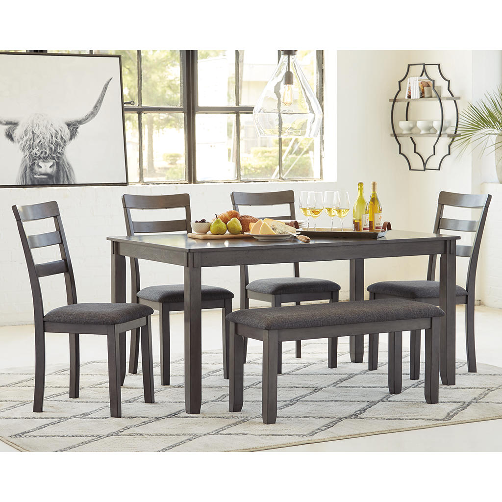 Bridson Dining Table and Chairs with Bench (Set of 6) Signature Design by Ashley®