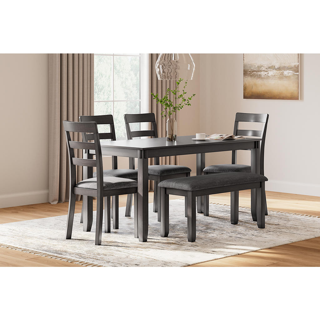 Bridson Dining Table and Chairs with Bench (Set of 6) Signature Design by Ashley®