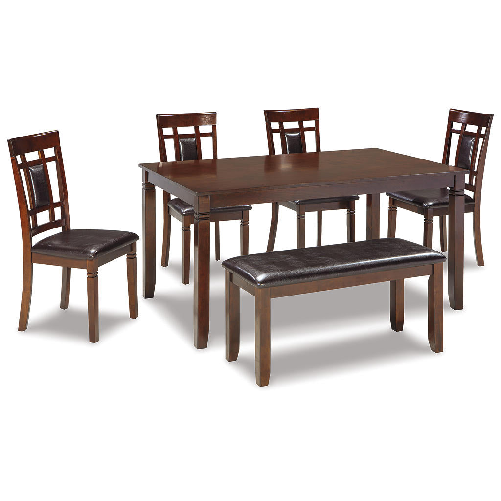 Bennox Dining Table and Chairs with Bench (Set of 6) Signature Design by Ashley®