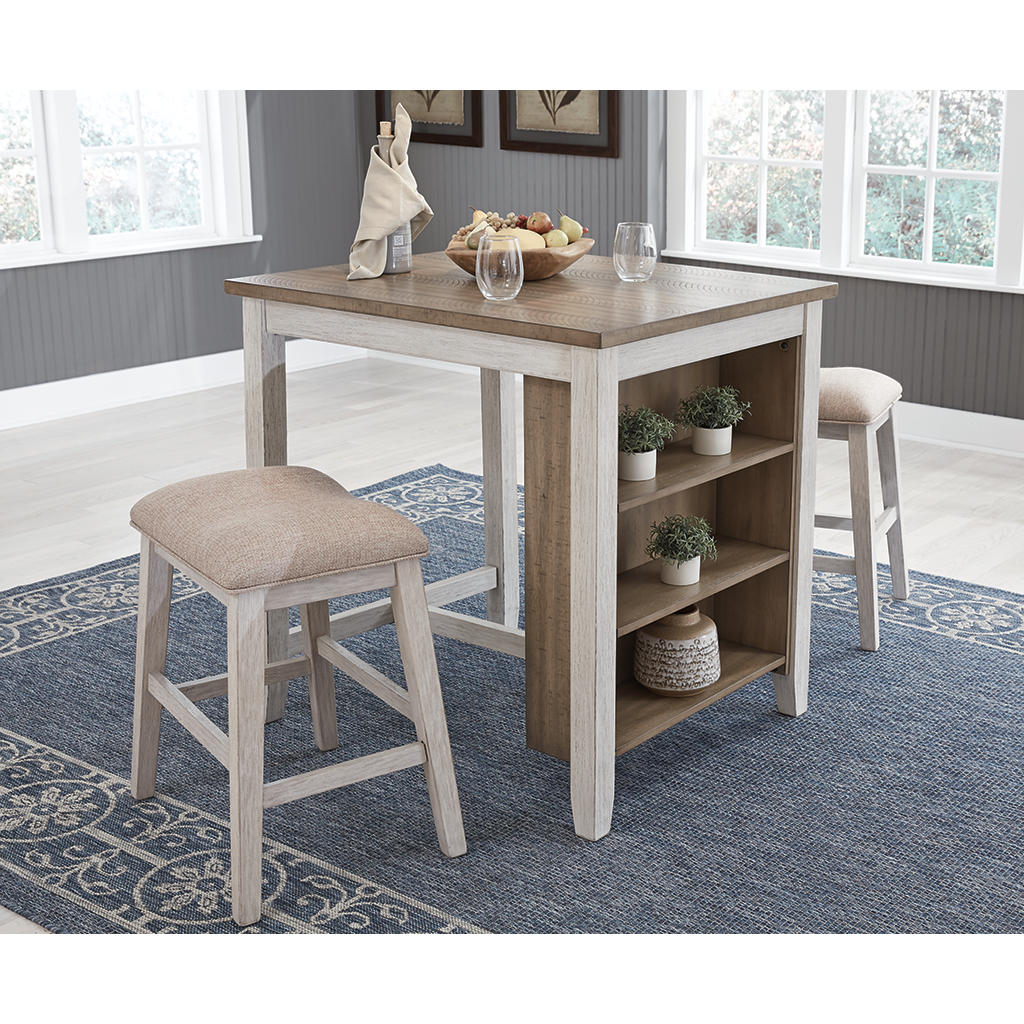 Skempton Counter Height Dining Table and Bar Stools (Set of 3) Signature Design by Ashley® Bar Furniture