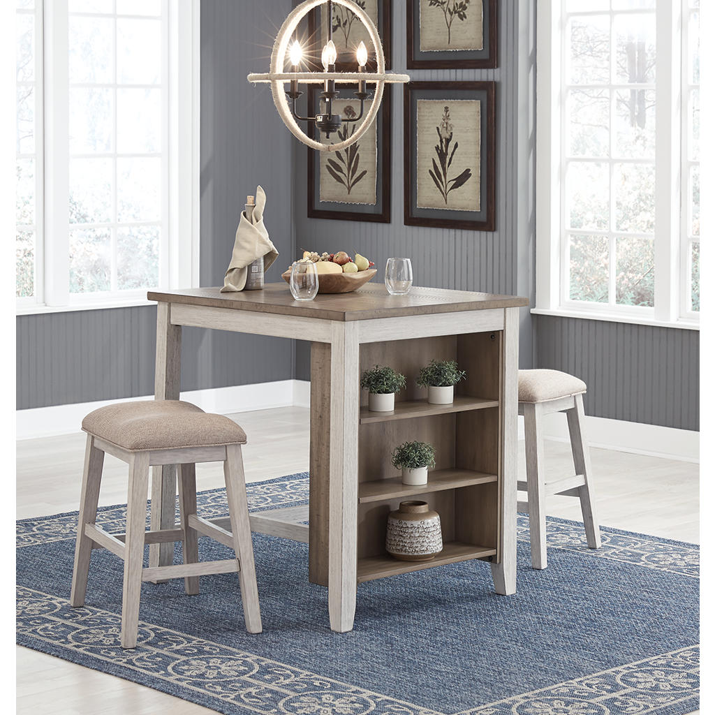 Skempton Counter Height Dining Table and Bar Stools (Set of 3) Signature Design by Ashley® Bar Furniture
