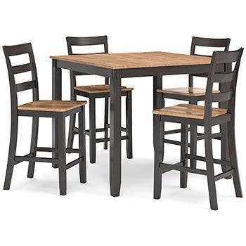Gesthaven 5-Piece Counter Set — Natural/Brown Signature Design by Ashley® Bar Furniture