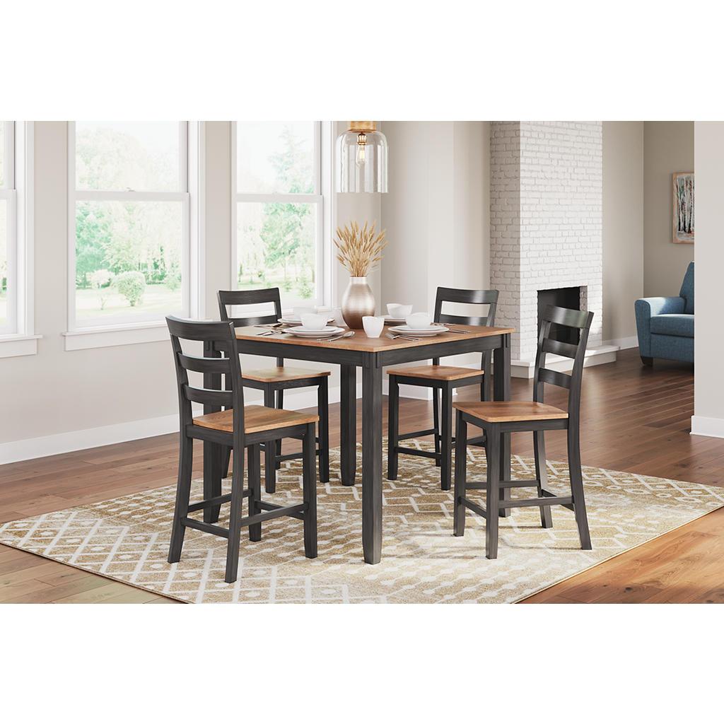 Gesthaven 5-Piece Counter Set — Natural/Brown Signature Design by Ashley® Bar Furniture