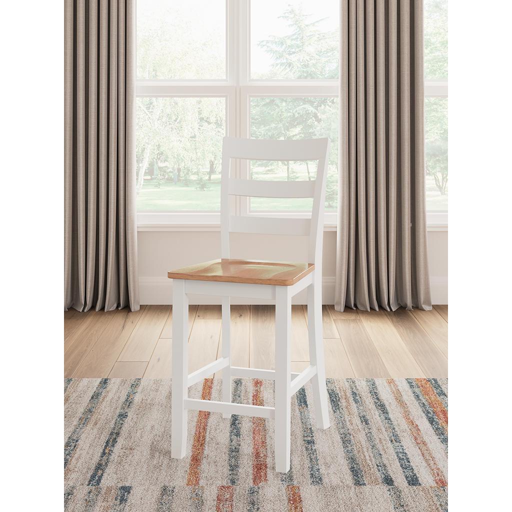 Gesthaven Counter Barstools Set of 2 — Natural/White Signature Design by Ashley® Uncategorized