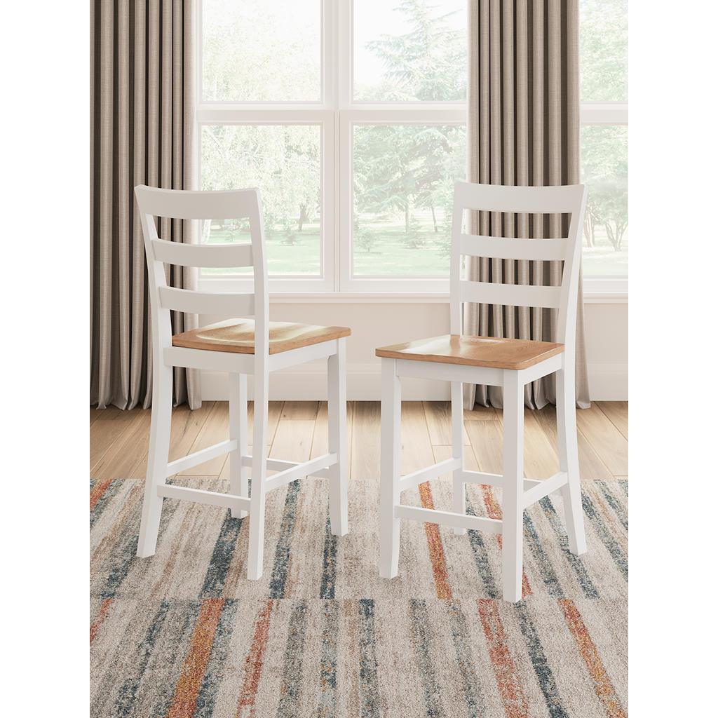 Gesthaven Counter Barstools Set of 2 — Natural/White Signature Design by Ashley® Uncategorized