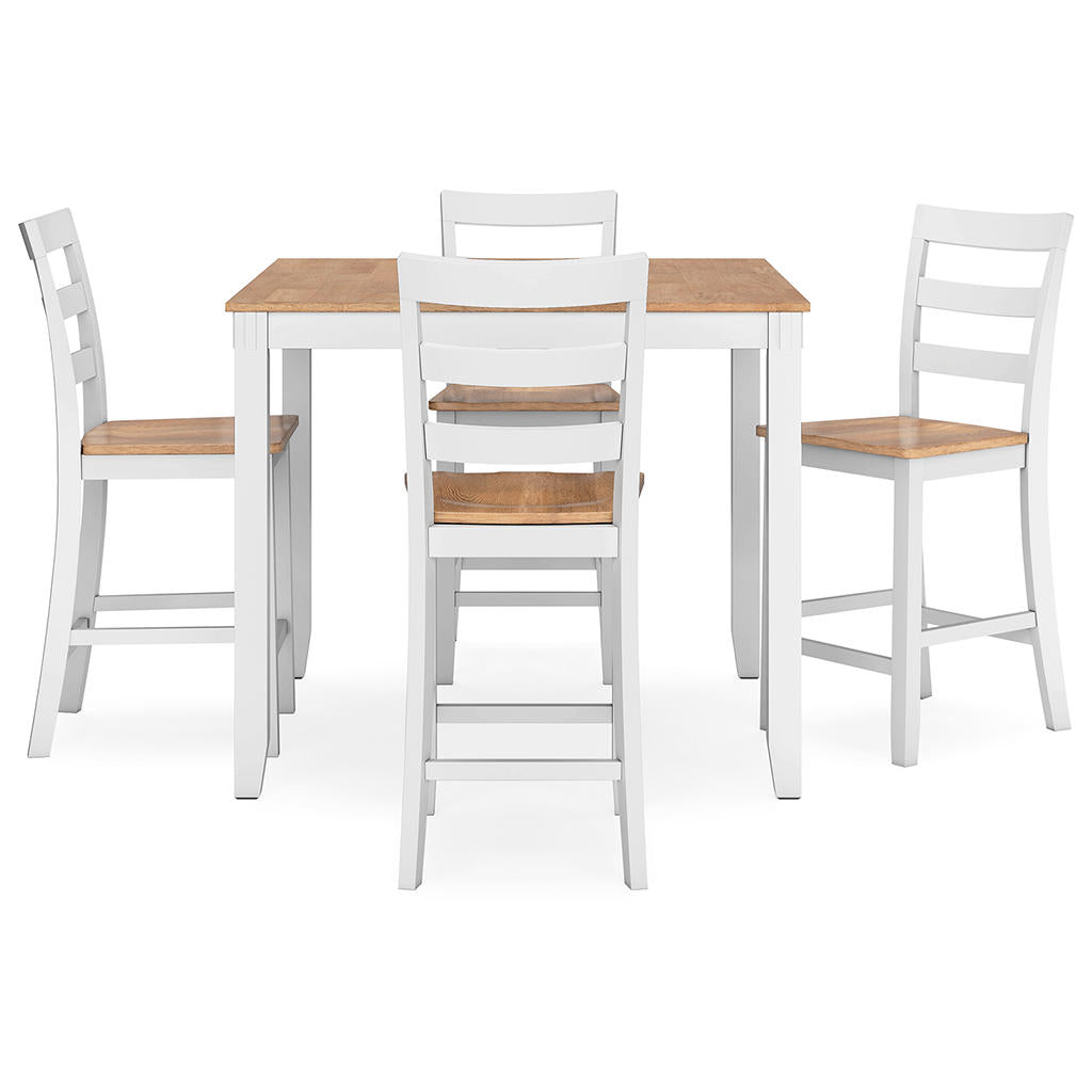 Gesthaven Counter Height Dining Table and 4 Barstools (Set of 5) Signature Design by Ashley® Bar Furniture