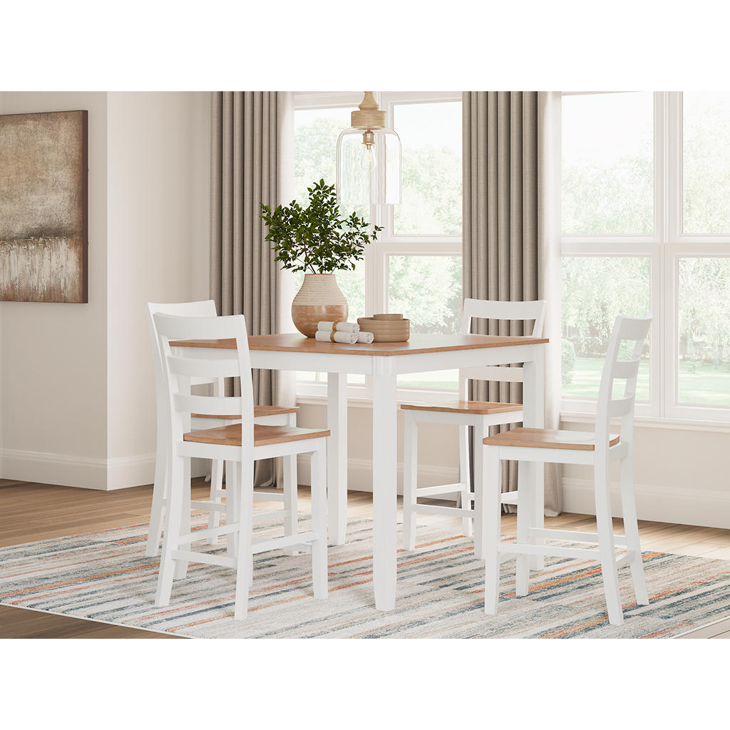 Gesthaven Counter Height Dining Table and 4 Barstools (Set of 5) Signature Design by Ashley® Bar Furniture