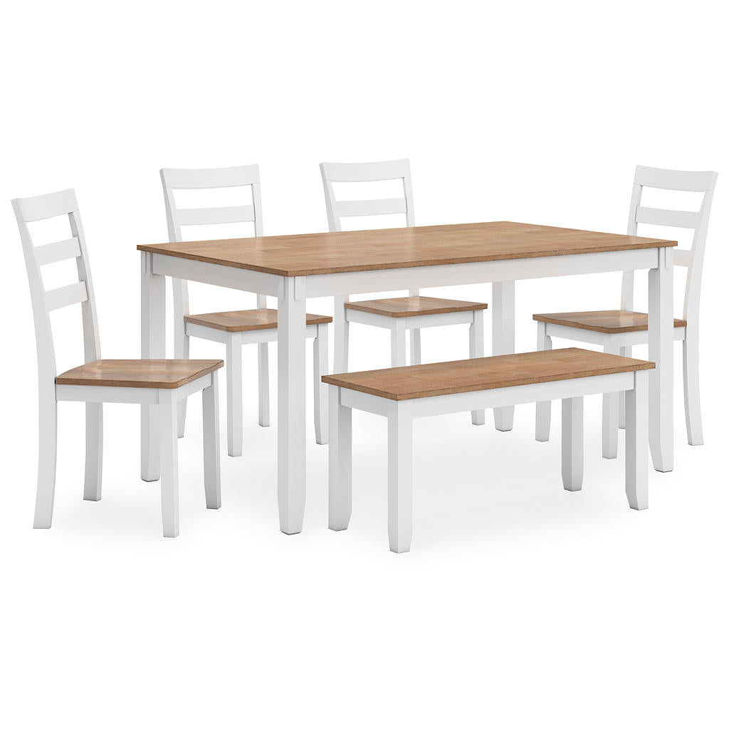 Gesthaven Dining Table with 4 Chairs and Bench (Set of 6) Signature Design by Ashley®