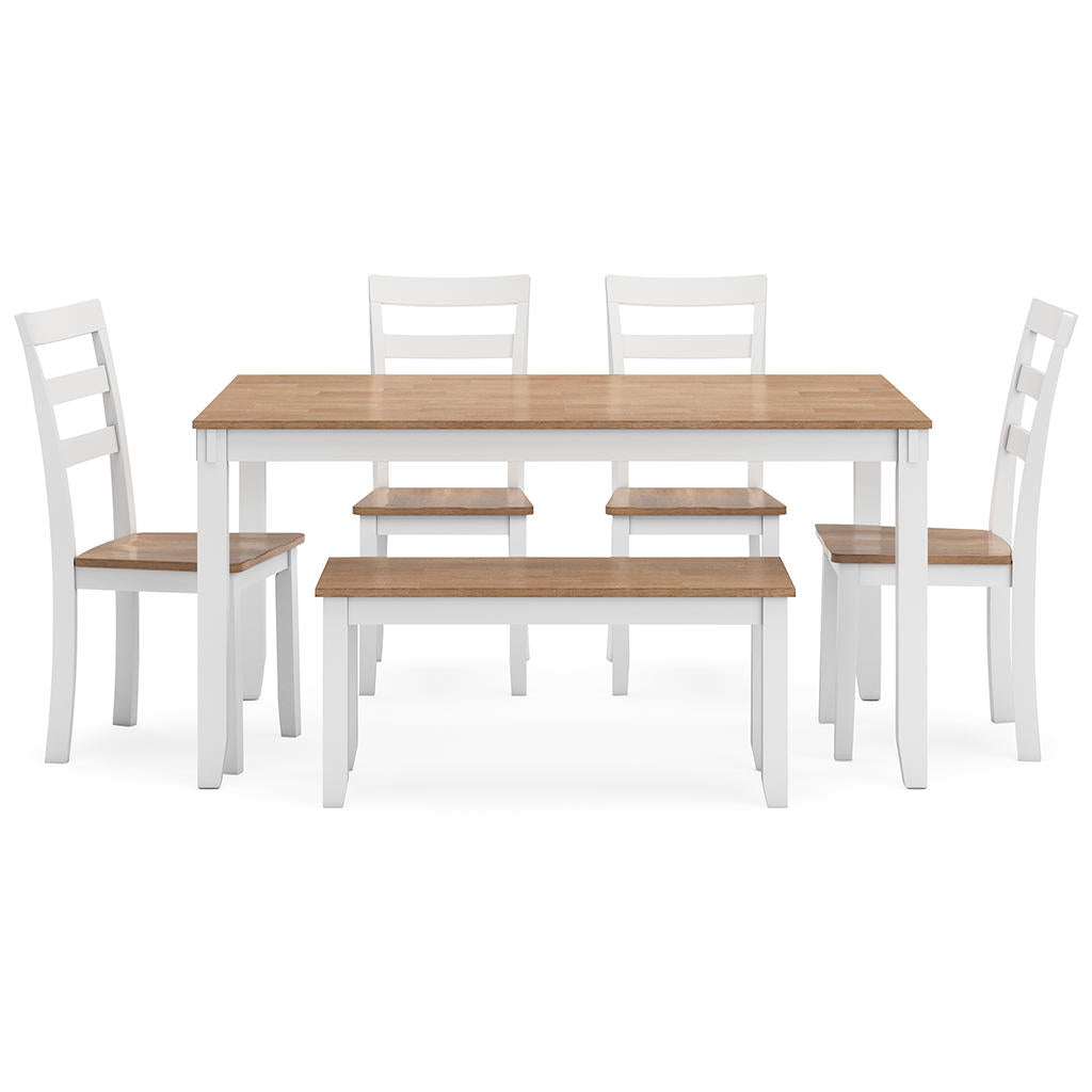 Gesthaven Dining Table with 4 Chairs and Bench (Set of 6) Signature Design by Ashley®