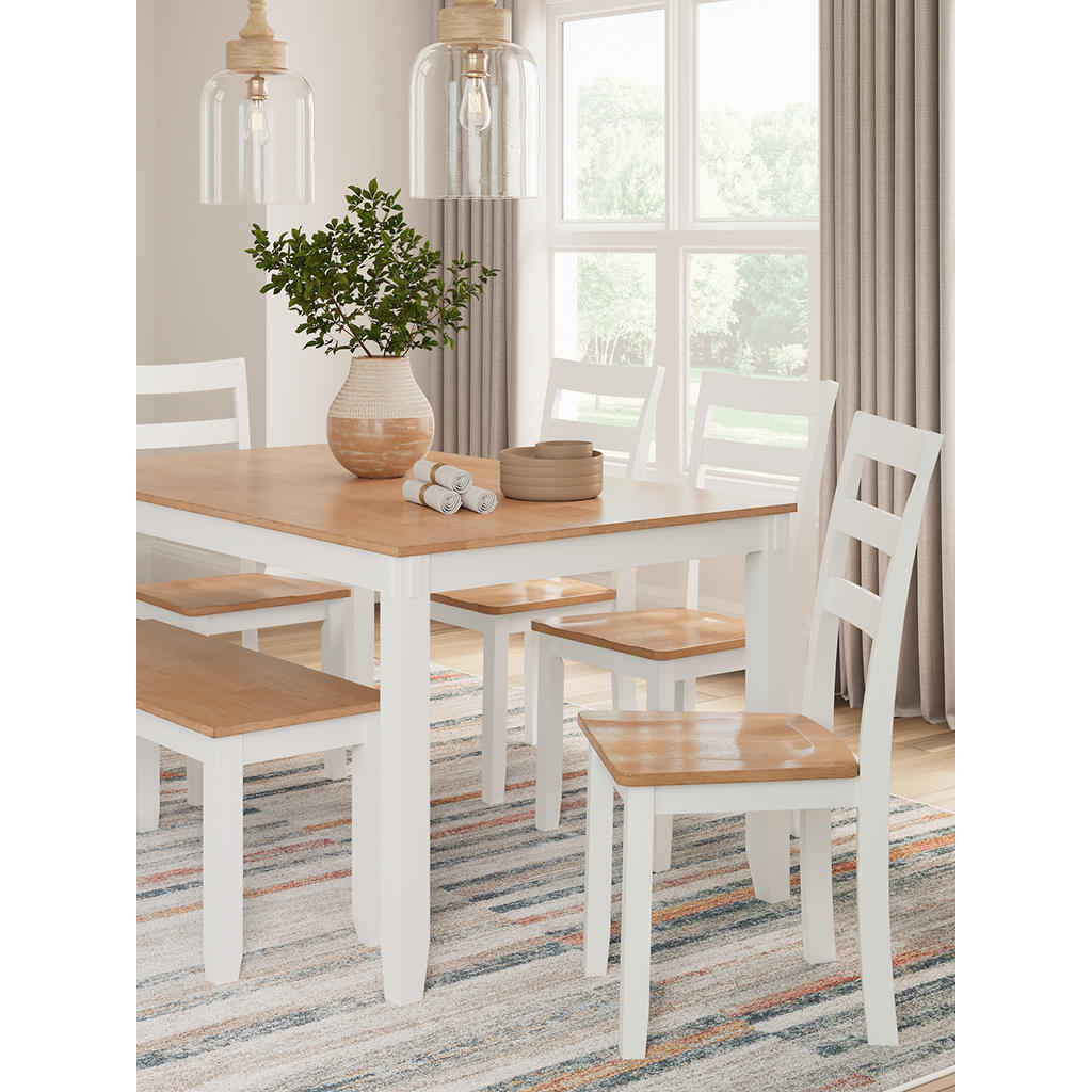 Gesthaven Dining Table with 4 Chairs and Bench (Set of 6) Signature Design by Ashley®