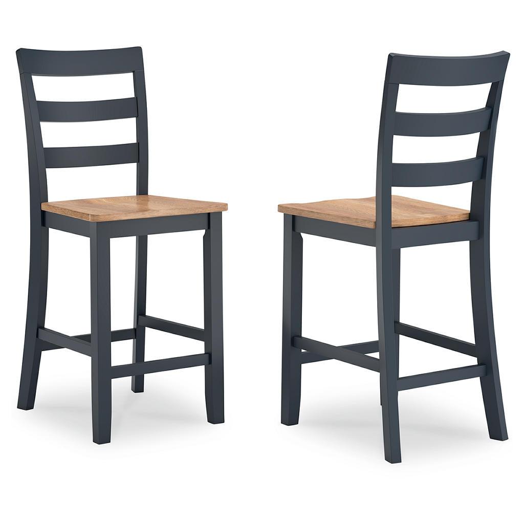 Gesthaven Counter Barstools Set of 2 — Natural/Blue Signature Design by Ashley® Uncategorized