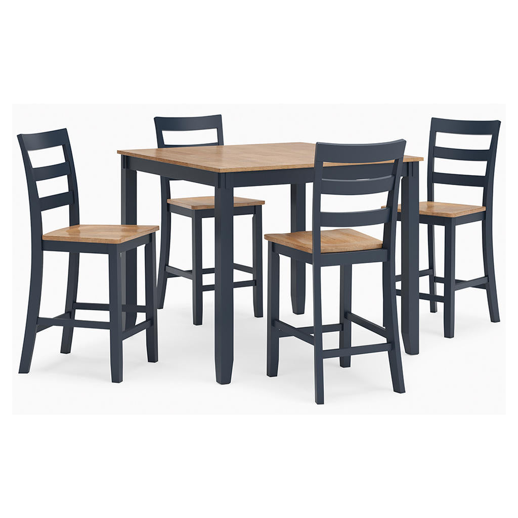 Gesthaven Counter Height Dining Table and 4 Barstools (Set of 5) Signature Design by Ashley® Bar Furniture