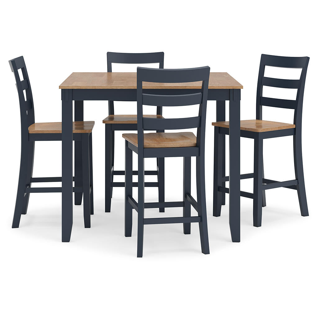 Gesthaven Counter Height Dining Table and 4 Barstools (Set of 5) Signature Design by Ashley® Bar Furniture