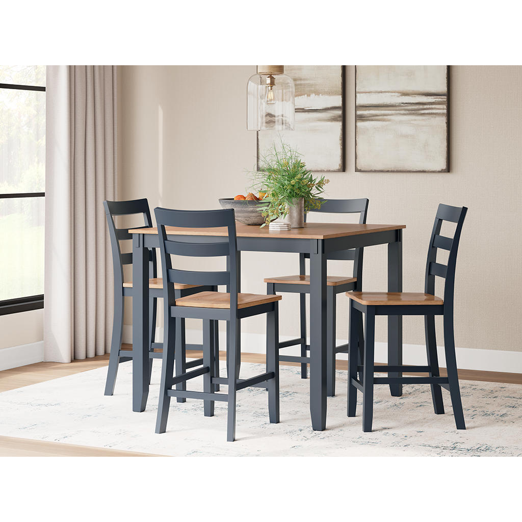 Gesthaven Counter Height Dining Table and 4 Barstools (Set of 5) Signature Design by Ashley® Bar Furniture