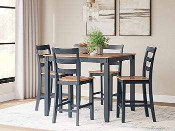 Gesthaven Counter Height Dining Table and 4 Barstools (Set of 5) Signature Design by Ashley® Bar Furniture