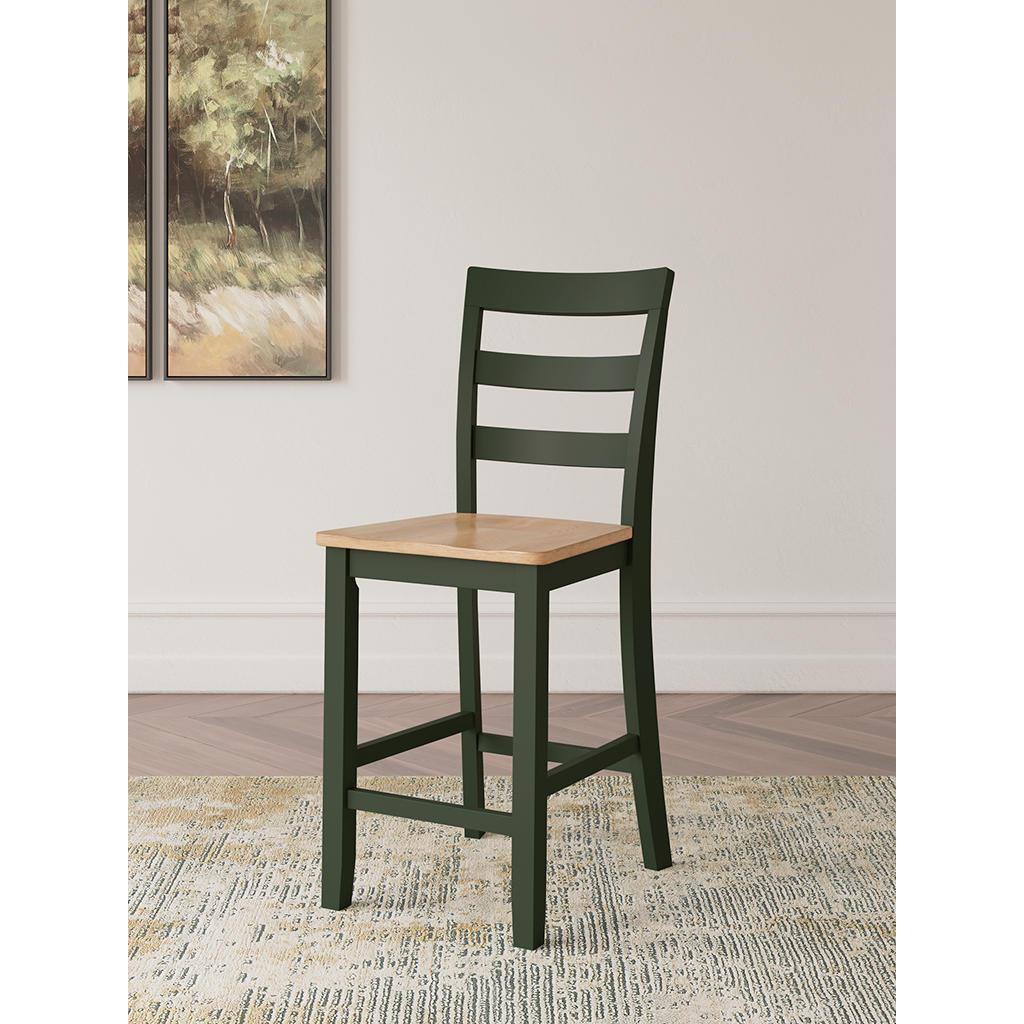 Gesthaven Counter Barstools Set of 2 — Natural/Green Signature Design by Ashley® Uncategorized