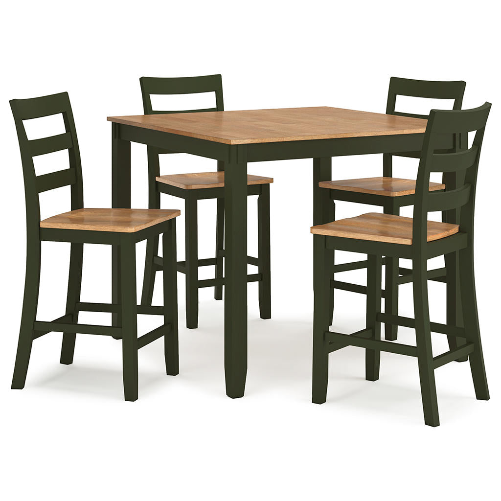 Gesthaven Counter Height Dining Table and 4 Barstools (Set of 5) Signature Design by Ashley® Bar Furniture