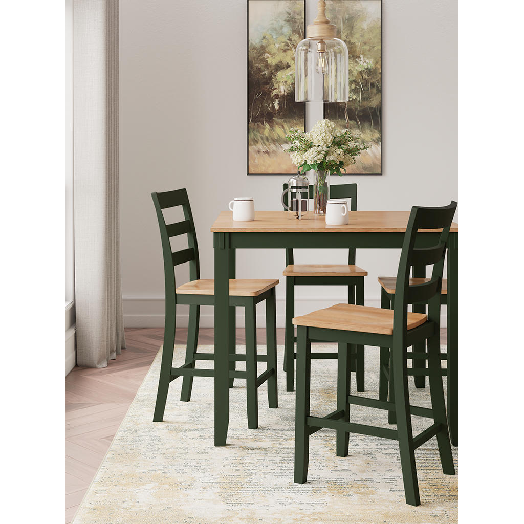 Gesthaven Counter Height Dining Table and 4 Barstools (Set of 5) Signature Design by Ashley® Bar Furniture