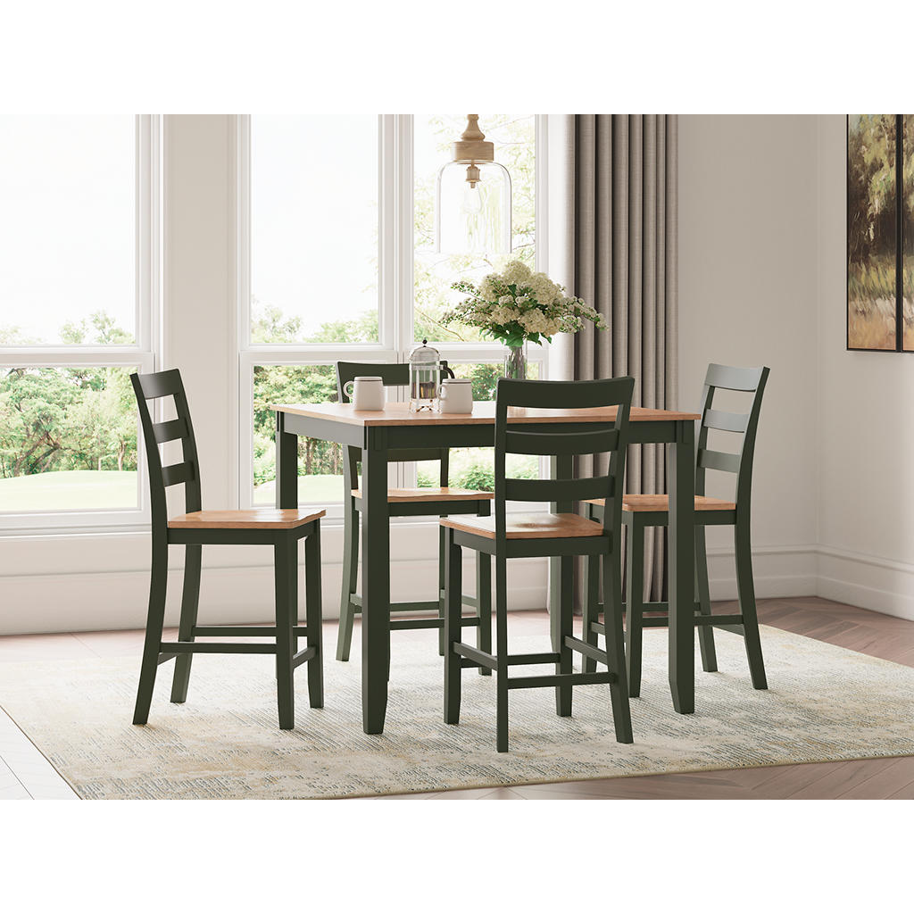 Gesthaven Counter Height Dining Table and 4 Barstools (Set of 5) Signature Design by Ashley® Bar Furniture