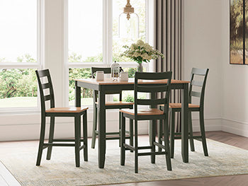 Gesthaven Counter Height Dining Table and 4 Barstools (Set of 5) Signature Design by Ashley® Bar Furniture