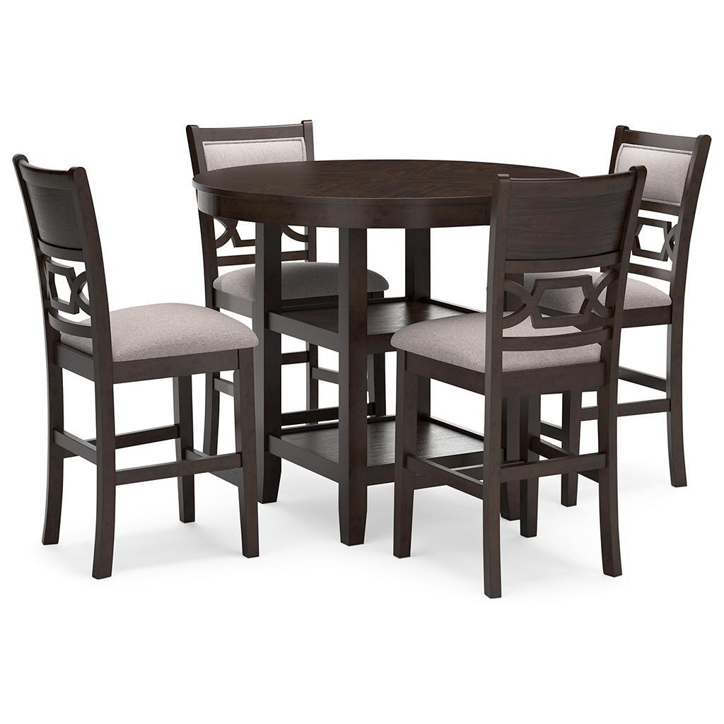 Langwest Counter Table and 4 Barstools (Set of 5) (223) — Cherry Brown Signature Design by Ashley® Bar Furniture