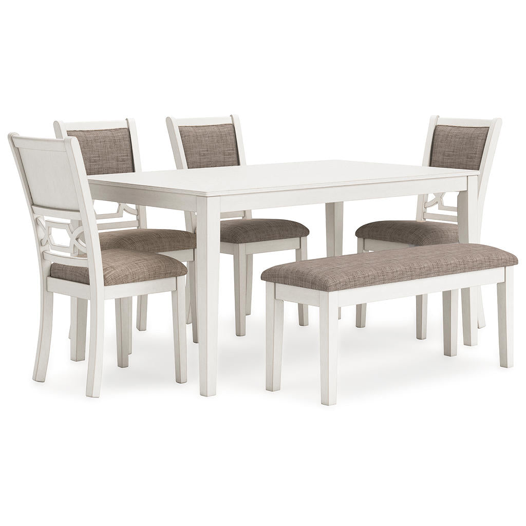 Erinberg Dining Table and 4 Chairs and Bench (Set of 6) Signature Design by Ashley®
