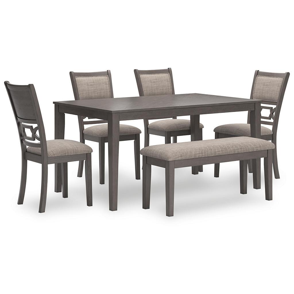 Wrenning Dining Table, 4 Chairs and Bench — Set of 6 Signature Design by Ashley®