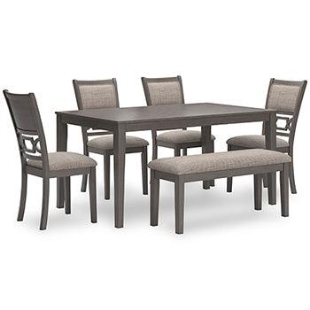 Wrenning Dining Table, 4 Chairs and Bench — Set of 6 Signature Design by Ashley®