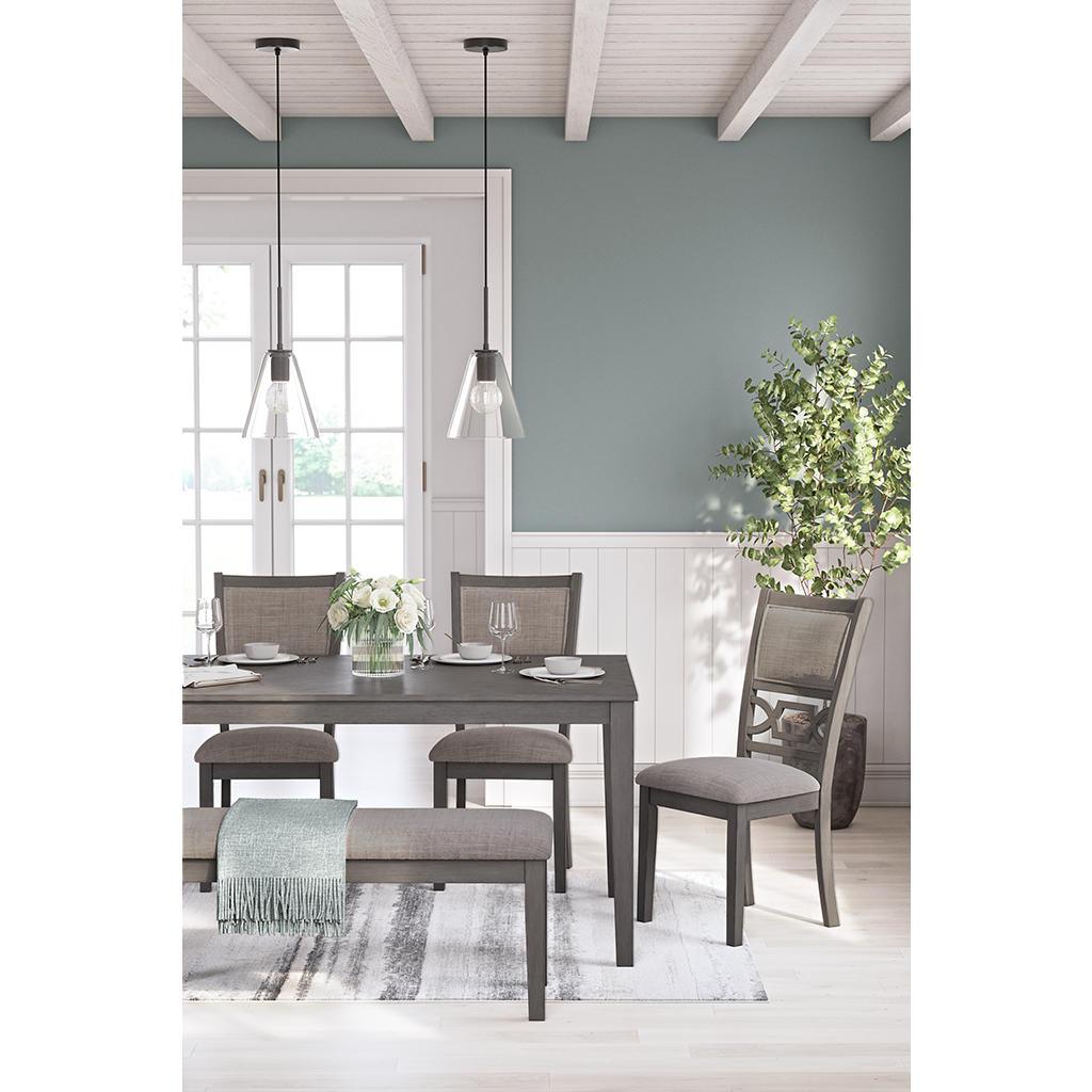 Wrenning Dining Table, 4 Chairs and Bench — Set of 6 Signature Design by Ashley®