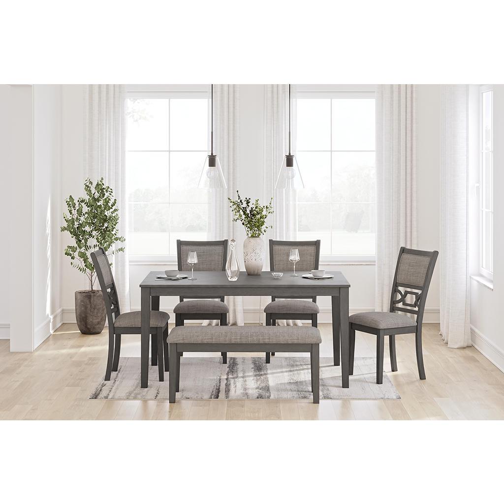 Wrenning Dining Table, 4 Chairs and Bench — Set of 6 Signature Design by Ashley®