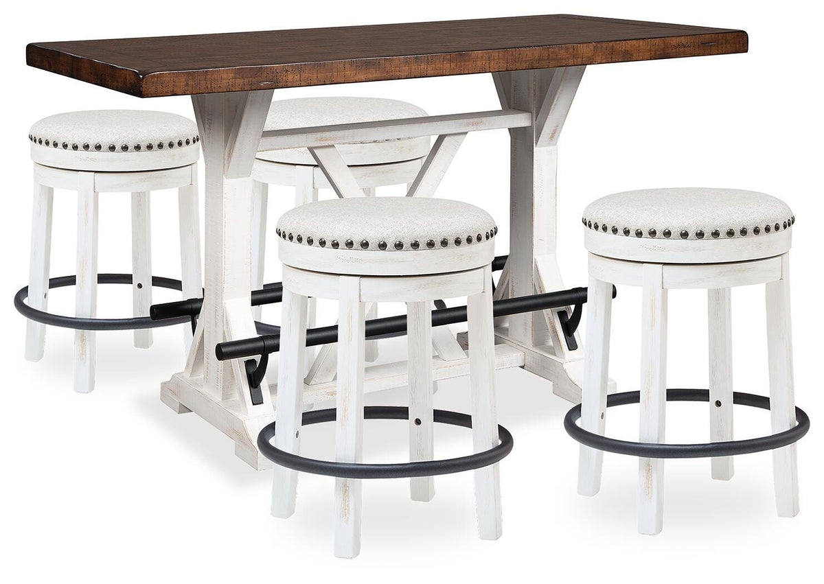 Valebeck Counter Table and 4 Backless Stools (D9) Signature Design by Ashley® Dining Package