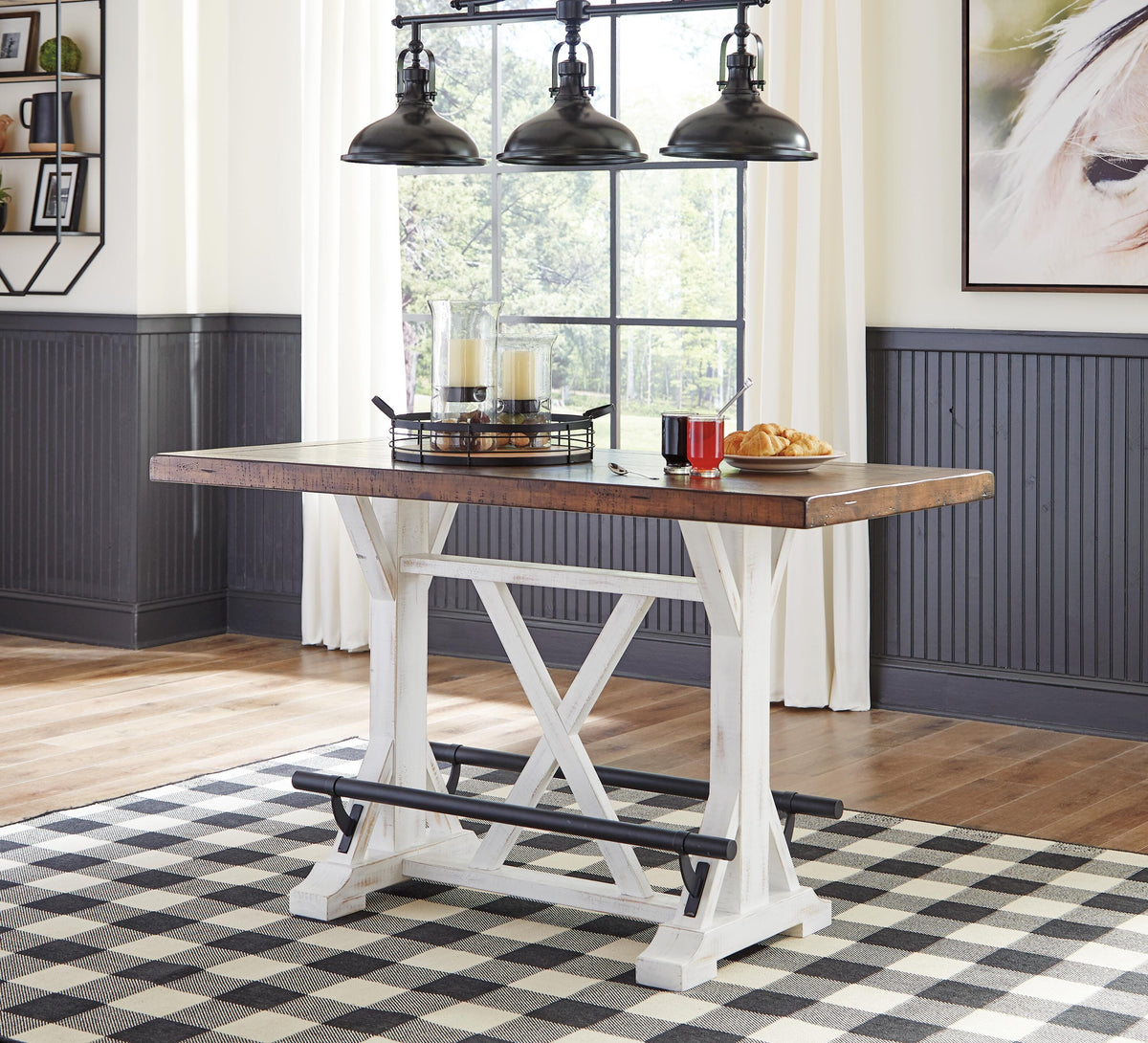 Valebeck Counter Table and 4 Backless Stools (D9) Signature Design by Ashley® Dining Package