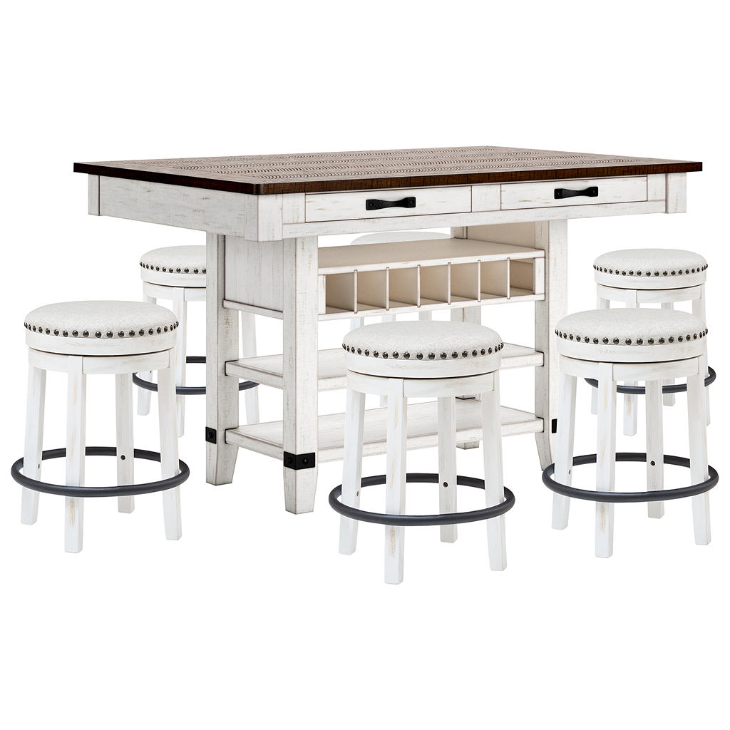 Valebeck Counter Height Dining Table and 6 Barstools Signature Design by Ashley® Uncategorized