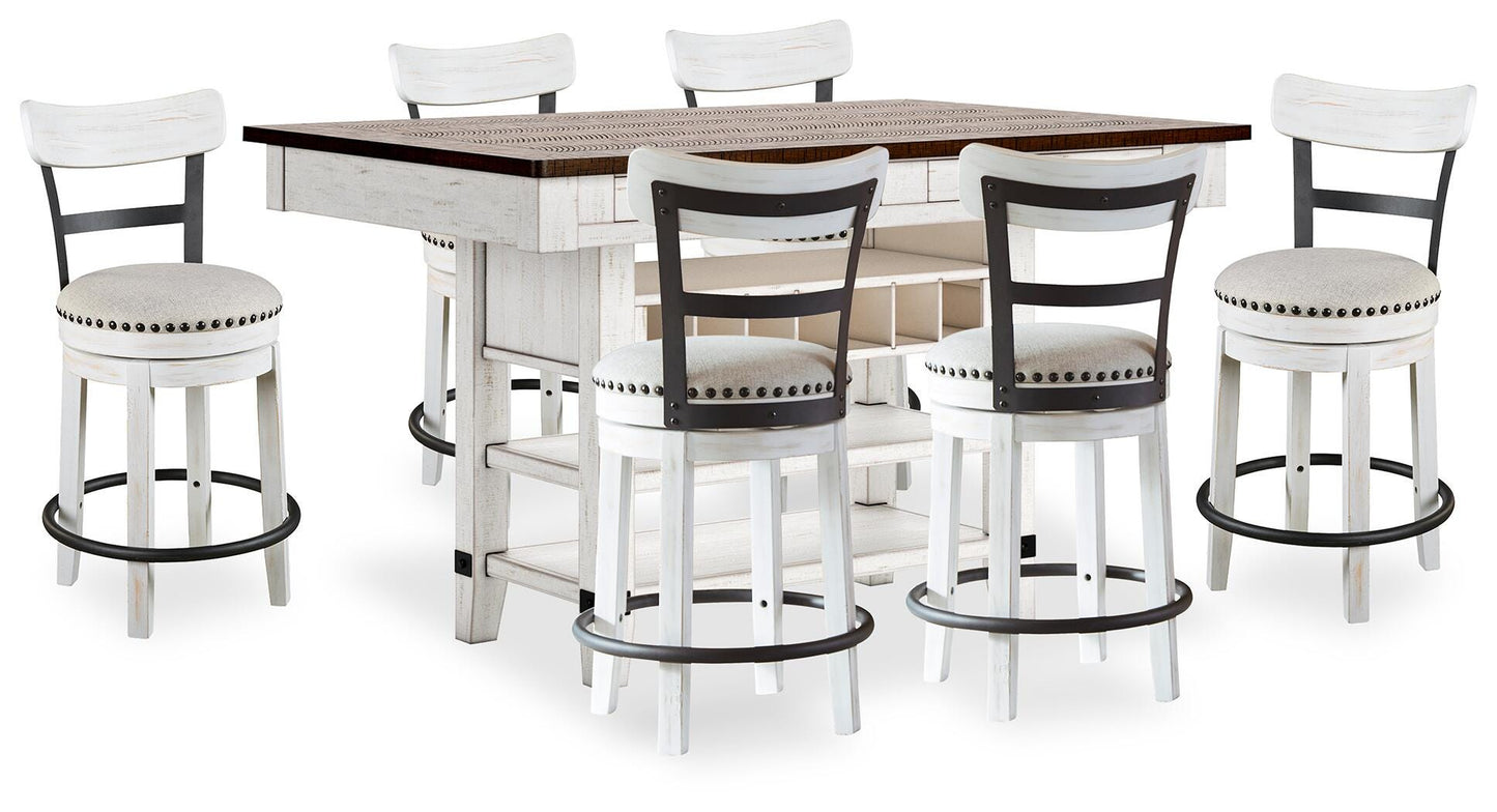 Valebeck Counter Table and 6 Back Stools (D35) Signature Design by Ashley® Dining Room