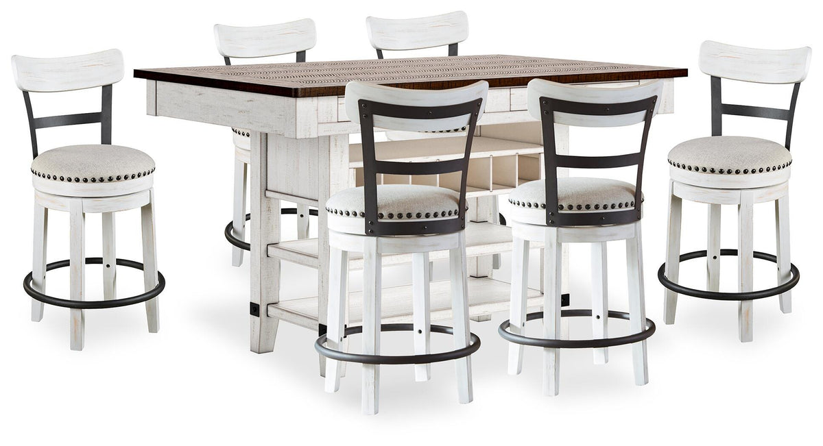 Valebeck Counter Table and 6 Back Stools (D35) Signature Design by Ashley® Dining Room
