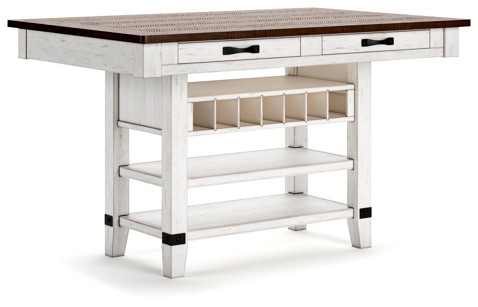 Valebeck Counter Table, 4 Back Stools and 2 Backless (D36)
