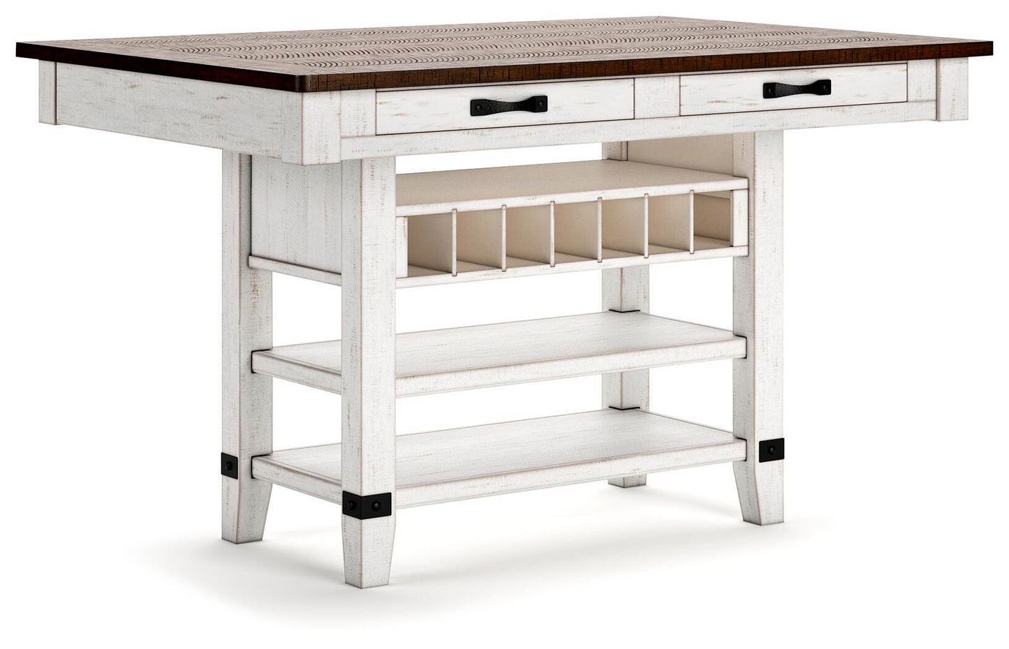 Valebeck Counter Table, 4 Back Stools and 2 Backless (D36)