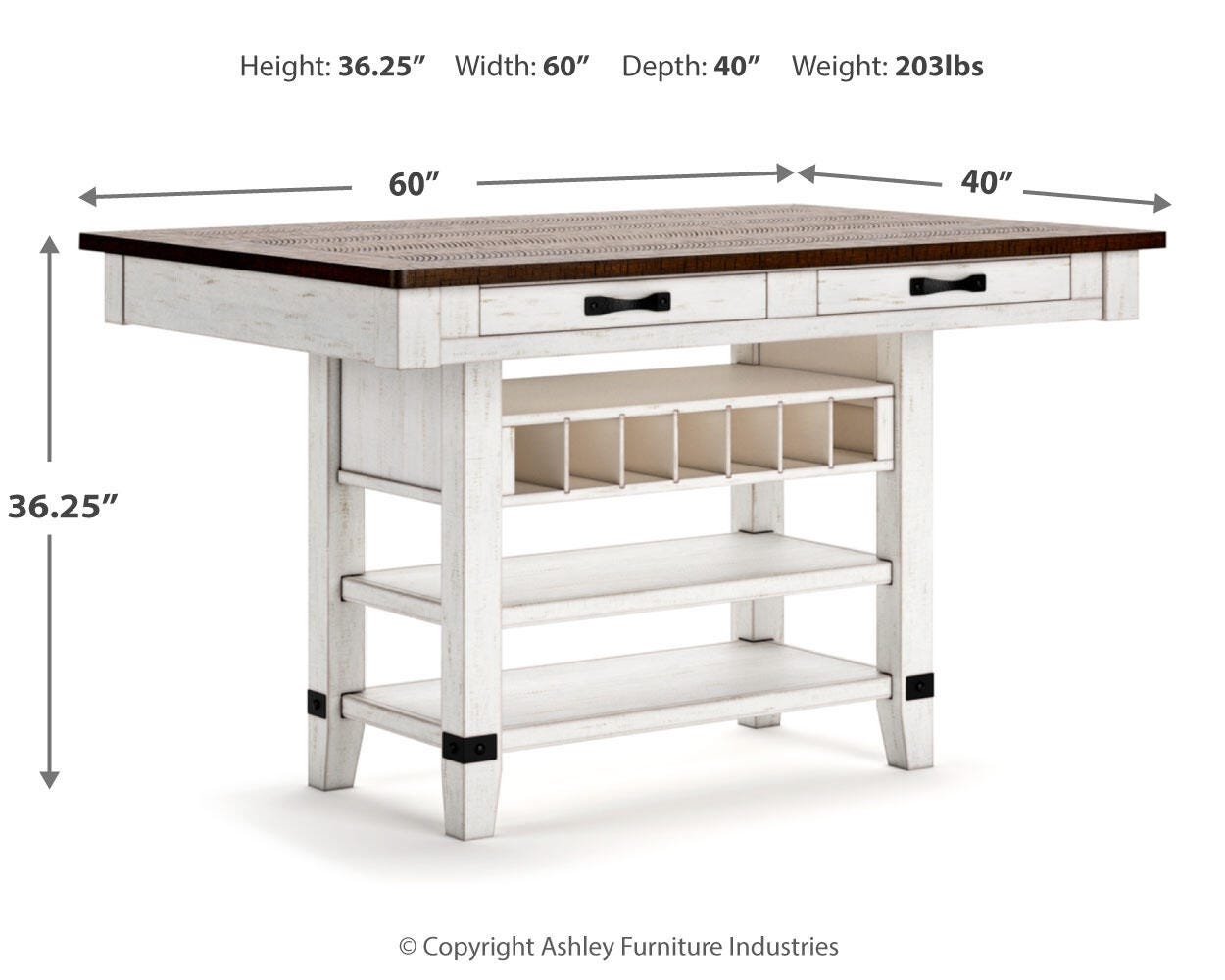 Valebeck Counter Table and 6 Back Stools (D35) Signature Design by Ashley® Dining Room
