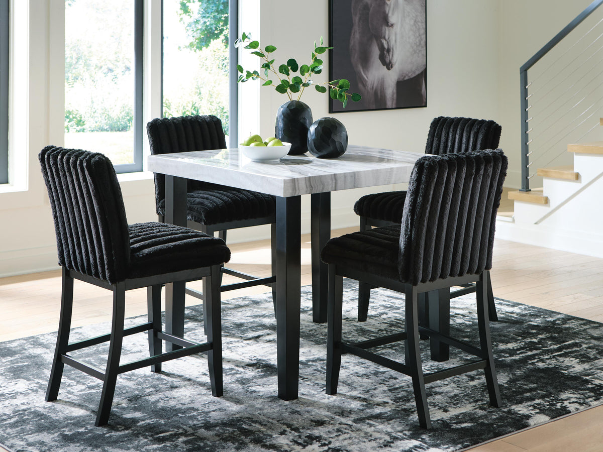 Mervannie Counter Height Table and 4 Barstools — 5-Piece Set Signature Design by Ashley® Dining Room