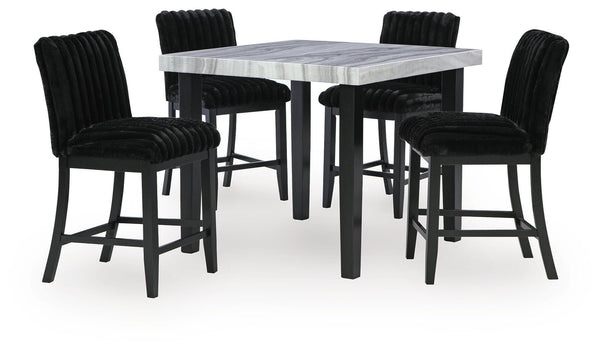 Mervannie Counter Height Table and 4 Barstools — 5-Piece Set Signature Design by Ashley® Dining Room