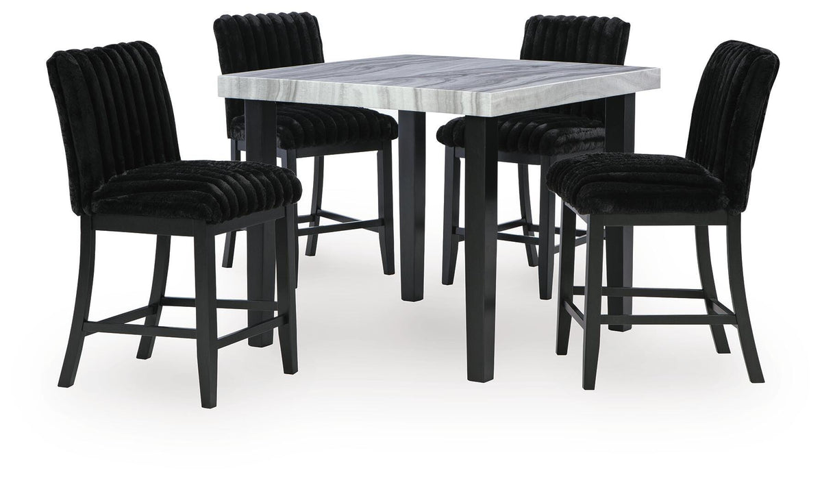 Mervannie Counter Height Table and 4 Barstools — 5-Piece Set Signature Design by Ashley® Dining Room