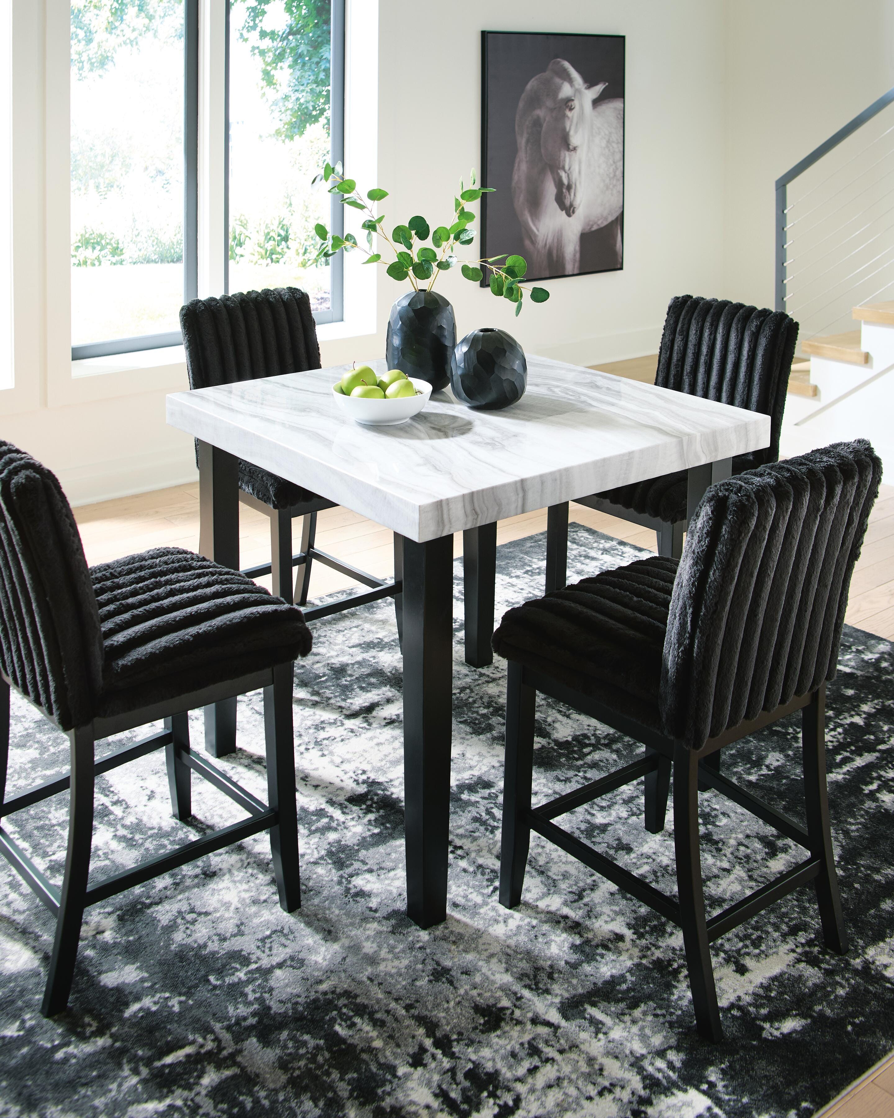Mervannie Counter Height Table and 4 Barstools — 5-Piece Set Signature Design by Ashley® Dining Room